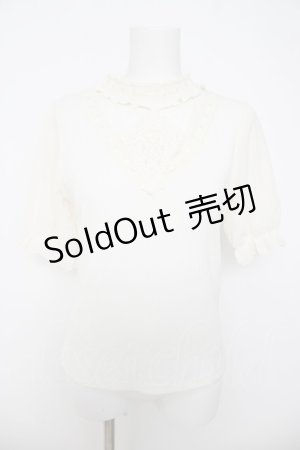 画像: axes femme / モチーフレースデザインプルオーバー M 白 Y-26-03-21-018-AX-TO-SZ-ZY