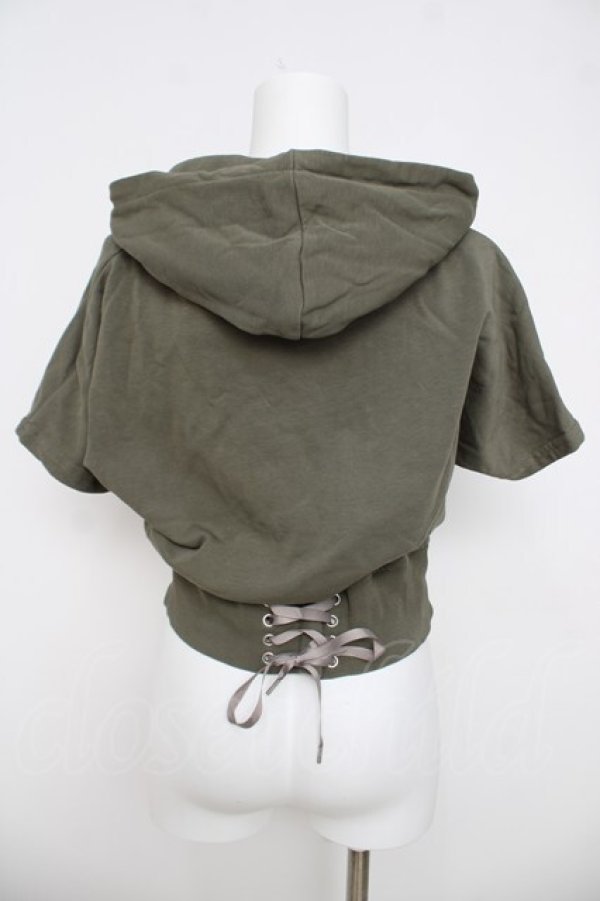 画像2: axes femme / ショート丈パーカー  カーキ Y-26-03-21-020-AX-TO-SZ-ZY (2)