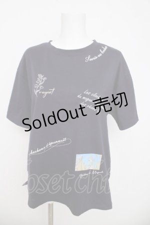 画像: axes femme / 吸水速乾ランダム鈴蘭刺繍Ｔシャツ F 紺 Y-26-03-21-021-AX-TO-SZ-ZY