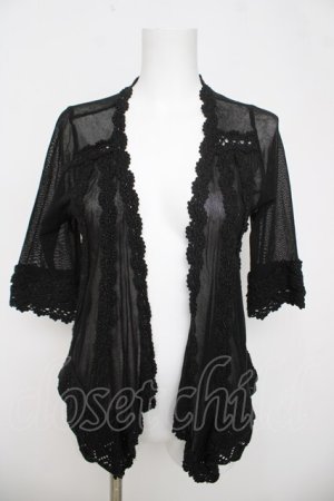 画像: axes femme / ラメニット切り替えボレロ M 黒 Y-26-03-21-022-AX-TO-SZ-ZY