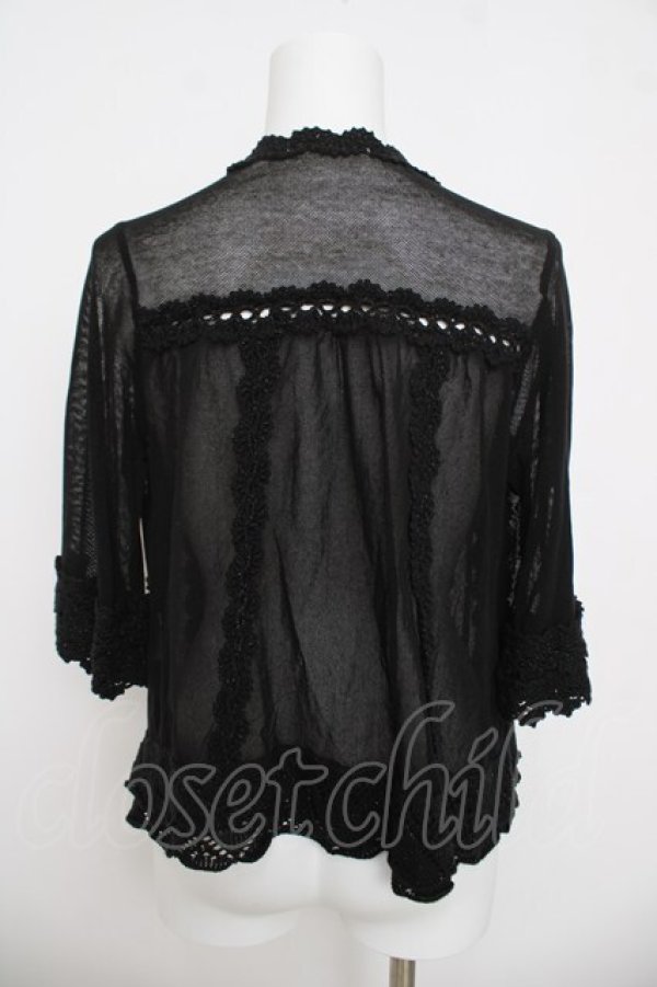 画像2: axes femme / ラメニット切り替えボレロ M 黒 Y-26-03-21-022-AX-TO-SZ-ZY (2)