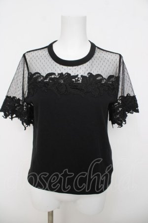 画像: axes femme / 透けチュールレースプルオーバー M 黒 Y-26-03-21-023-AX-TO-SZ-ZY