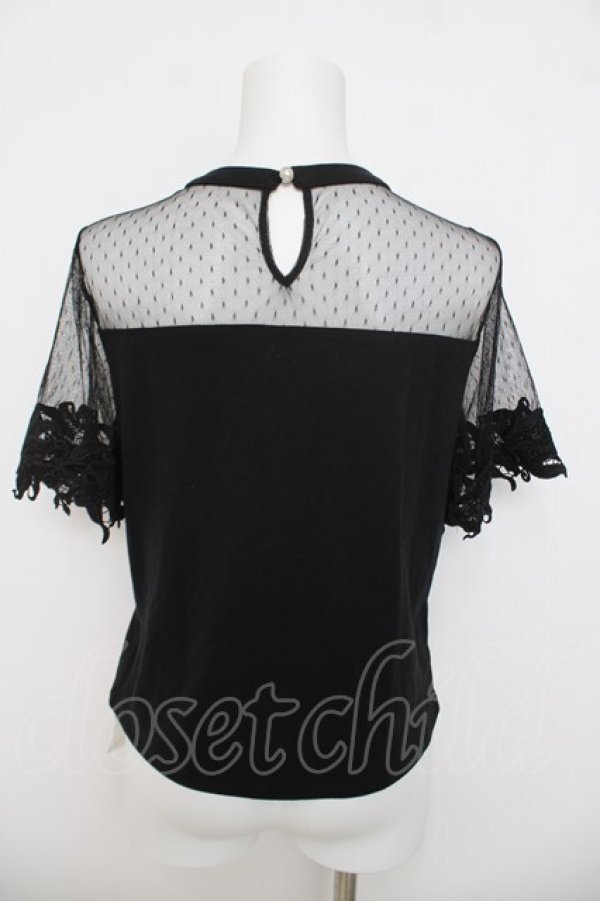 画像2: axes femme / 透けチュールレースプルオーバー M 黒 Y-26-03-21-023-AX-TO-SZ-ZY (2)