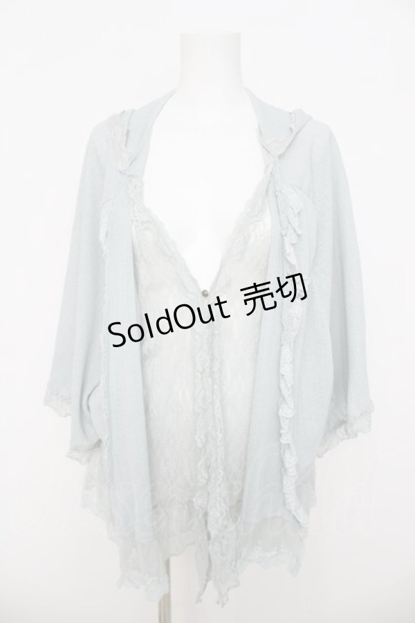 画像1: axes femme / レースポンチョカーディガン  サックス Y-26-03-21-025-AX-TO-SZ-ZY (1)