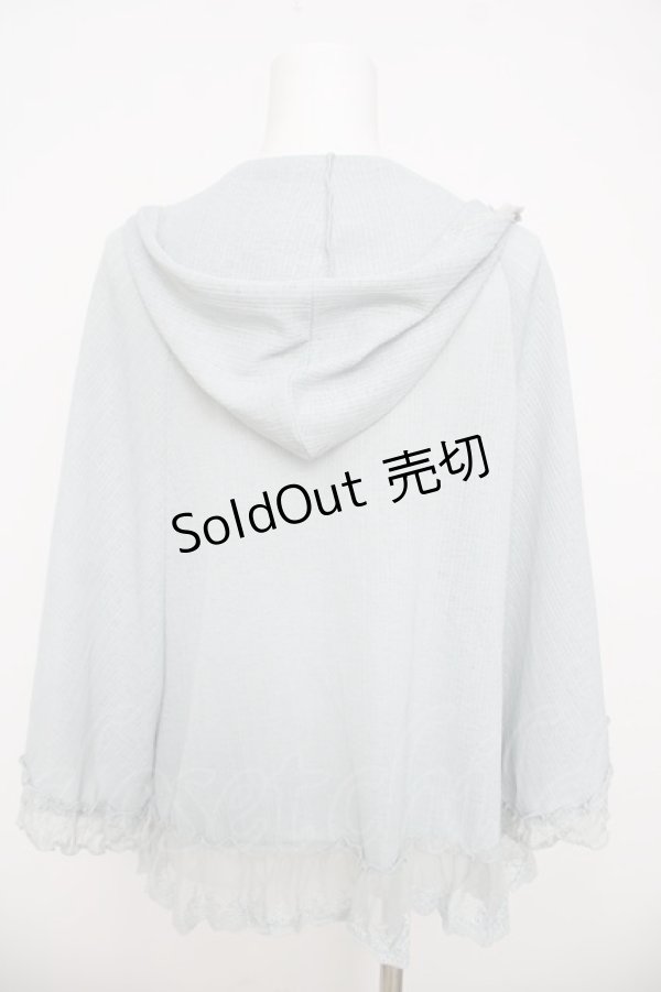 画像2: axes femme / レースポンチョカーディガン  サックス Y-26-03-21-025-AX-TO-SZ-ZY (2)