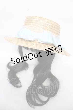 画像: Amavel / リボン付きカンカン帽  サックス Y-26-03-21-003-CA-AC-SZ-ZTK048