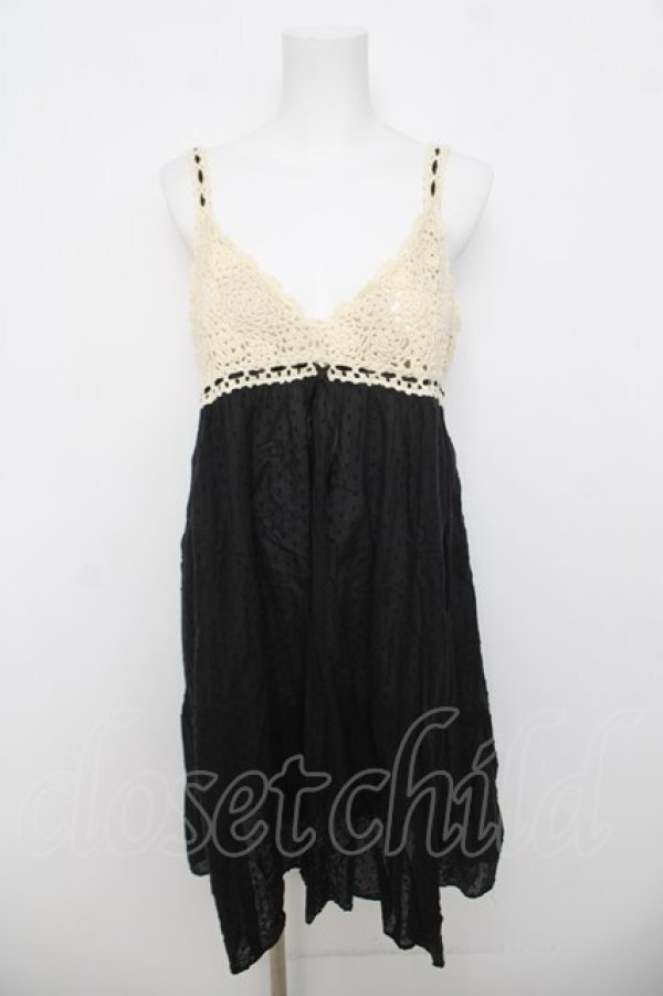 画像1: Emily Temple cute / レースドットワンピース  黒 Y-26-03-21-030-ET-OP-SZ-ZY (1)