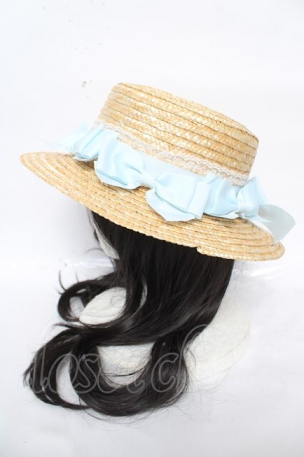 画像2: Amavel / リボン付きカンカン帽  サックス Y-26-03-21-003-CA-AC-SZ-ZY (2)