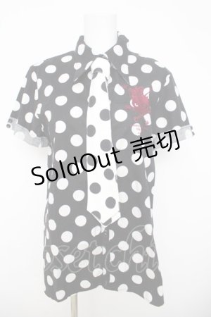 画像: PUTUMAYO / 水玉柄ロングシャツ  黒 Y-26-03-21-035-PT-BL-SZ-ZY