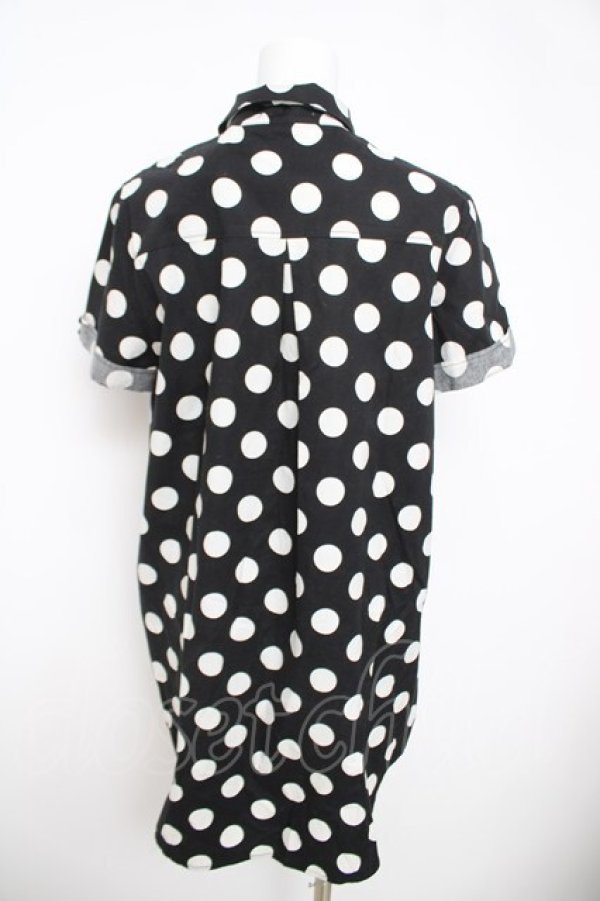 画像2: PUTUMAYO / 水玉柄ロングシャツ  黒 Y-26-03-21-035-PT-BL-SZ-ZY (2)
