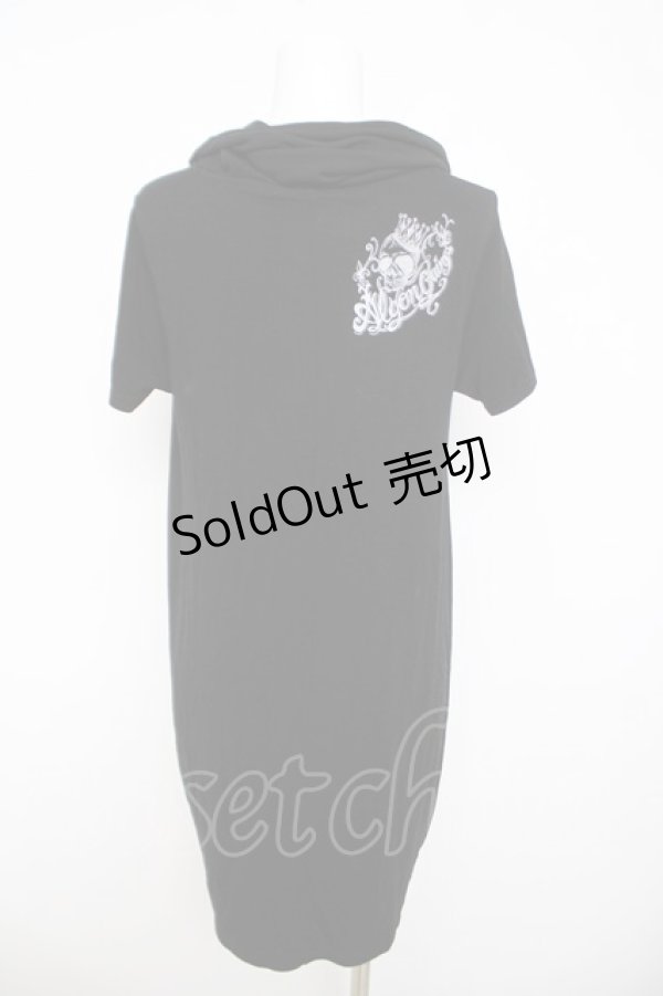 画像2: ALGONQUINS / スカルクロックプリントロングカットソー F 黒 Y-26-03-21-036-AL-TO-SZ-ZY (2)