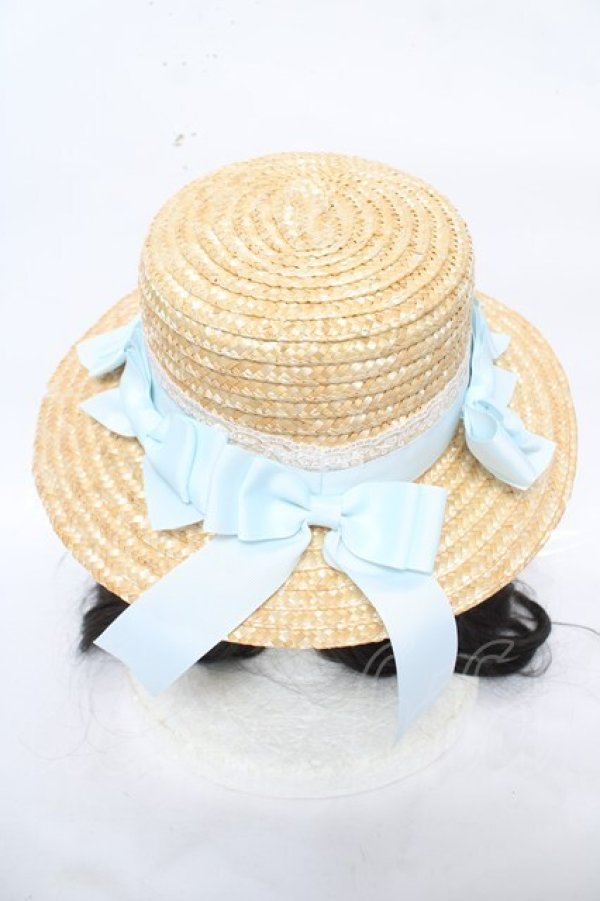 画像3: Amavel / リボン付きカンカン帽  サックス Y-26-03-21-003-CA-AC-SZ-ZY (3)