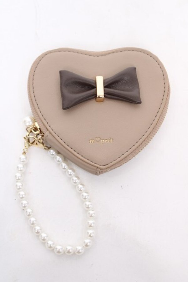 画像1: m petit by misako / AM*ハートガタミニコインケース  中茶 Y-26-03-22-001-LO-ZA-SZ-ZY (1)