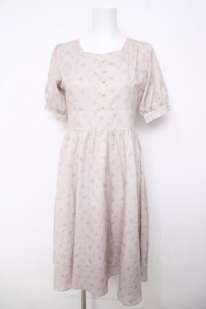 画像: evelyn / オリジナル花柄ミドルワンピース  ピンクベージュ Y-26-03-22-048-LO-OP-SZ-ZY