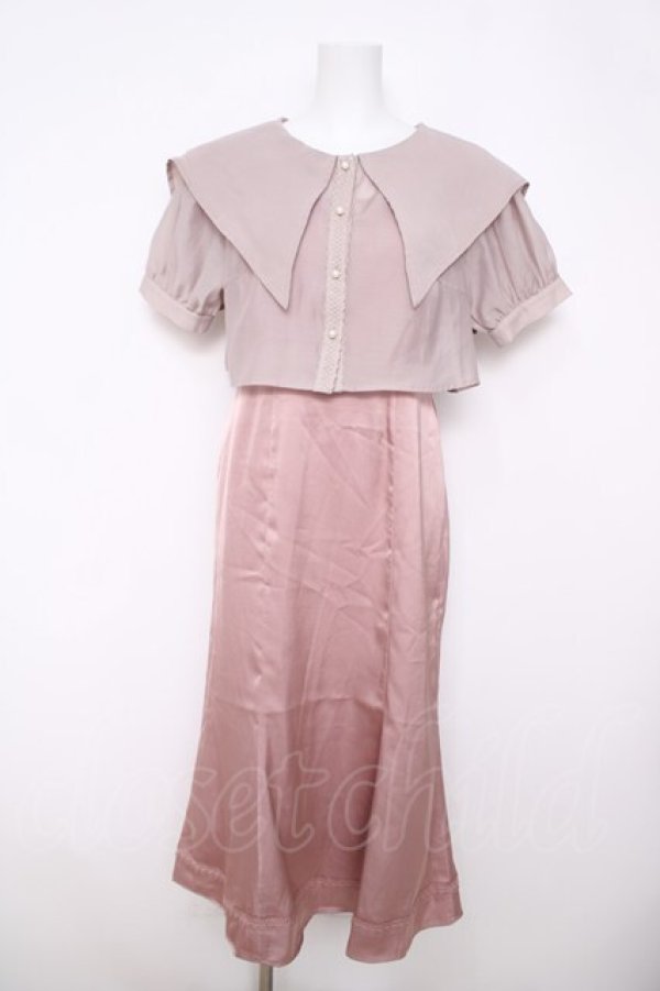 画像1: axes femme POETIQUE / シアーブラウスセットワンピース M ピンク Y-26-03-22-049-AX-OP-SZ-ZY (1)