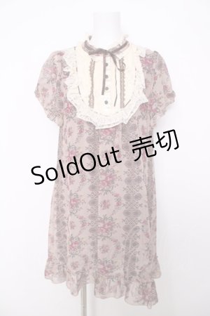 画像: axes femme / 総柄シフォンチュニ  ピンク Y-26-03-22-053-AX-OP-SZ-ZY