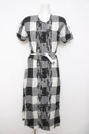 画像: INGEBORG / チェック柄ワンピース F 黒 Y-26-03-22-057-LO-OP-SZ-ZY