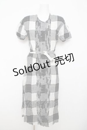 画像: INGEBORG / チェック柄ワンピース F 黒 Y-26-03-22-057-LO-OP-SZ-ZY