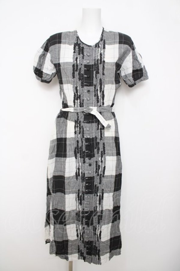 画像1: INGEBORG / チェック柄ワンピース F 黒 Y-26-03-22-057-LO-OP-SZ-ZY (1)