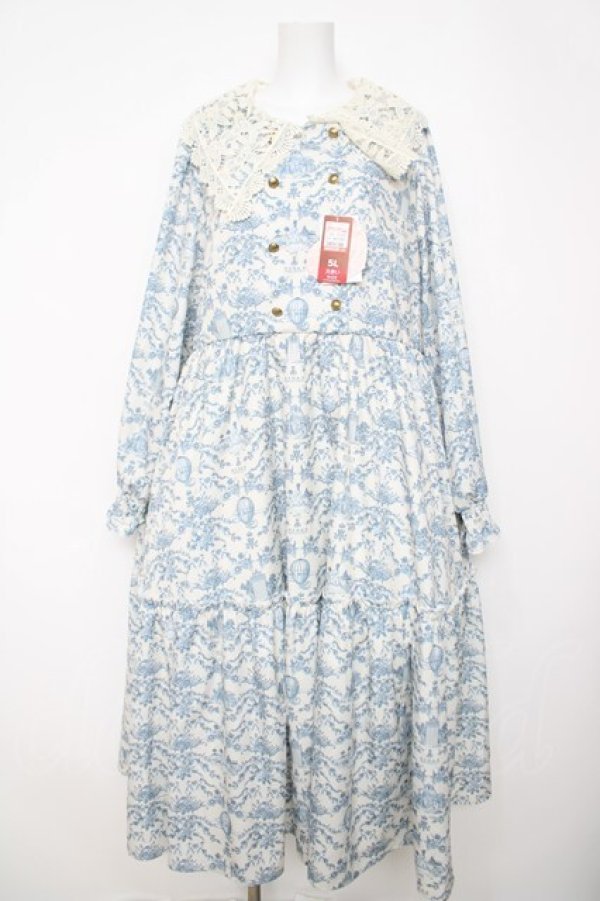 画像1: m petit by misako / AOKトワルドジュイワンピース 5L 淡薄橙 Y-26-03-22-064-LO-OP-SZ-ZY (1)