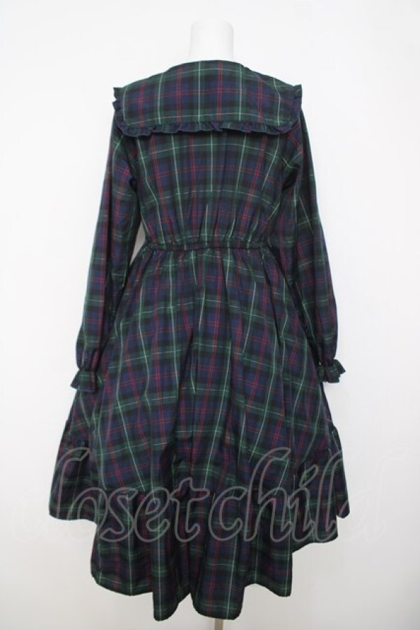 画像2: m petit by misako / TT*AOKチェックワンピース M 濃緑 Y-26-03-22-067-LO-OP-SZ-ZY (2)