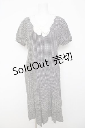 画像: INGEBORG / リボン付きドットワンピース F 黒 Y-26-03-22-069-LO-OP-SZ-ZY