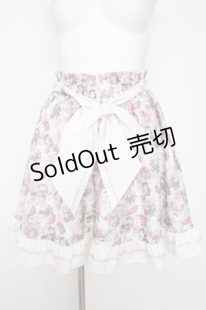 画像: ANGELIQUE ROSA / アモエナキャット柄スカート  白 Y-26-03-22-071-LO-SK-SZ-ZY