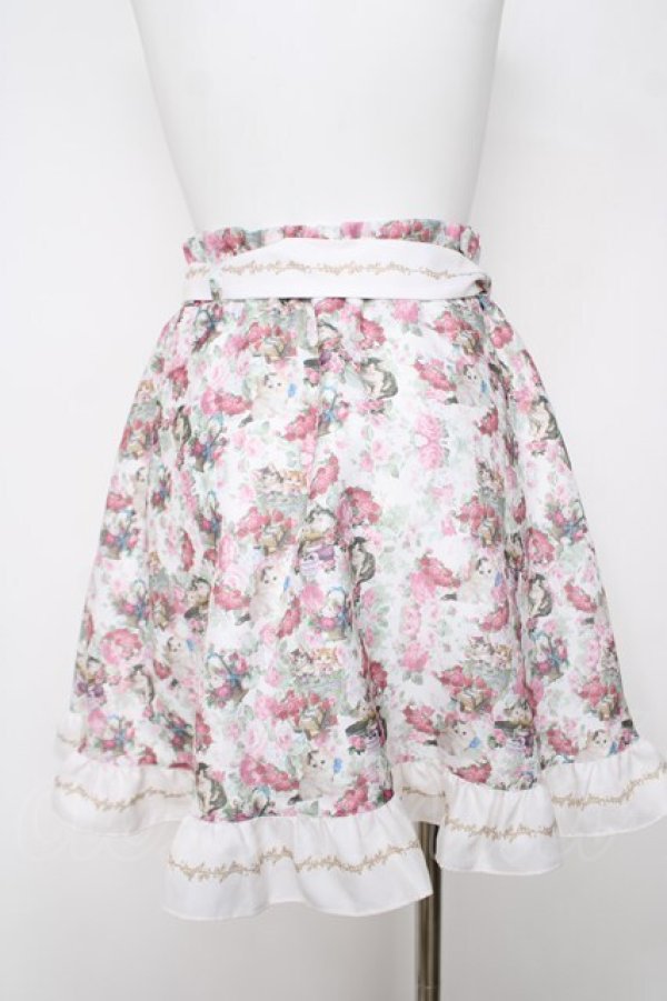 画像2: ANGELIQUE ROSA / アモエナキャット柄スカート  白 Y-26-03-22-071-LO-SK-SZ-ZY (2)