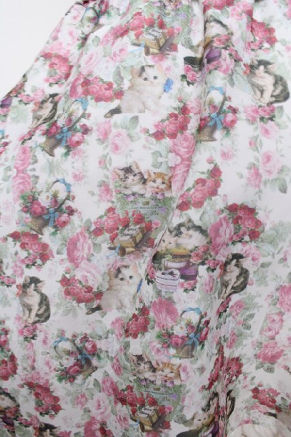 画像3: ANGELIQUE ROSA / アモエナキャット柄スカート  白 Y-26-03-22-071-LO-SK-SZ-ZY (3)