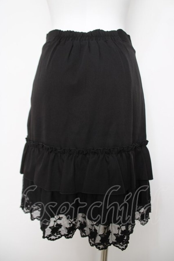 画像2: axes femme POETIQUE / 裾レースフリルミニスカート M 黒 Y-26-03-22-075-AX-SK-SZ-ZY (2)