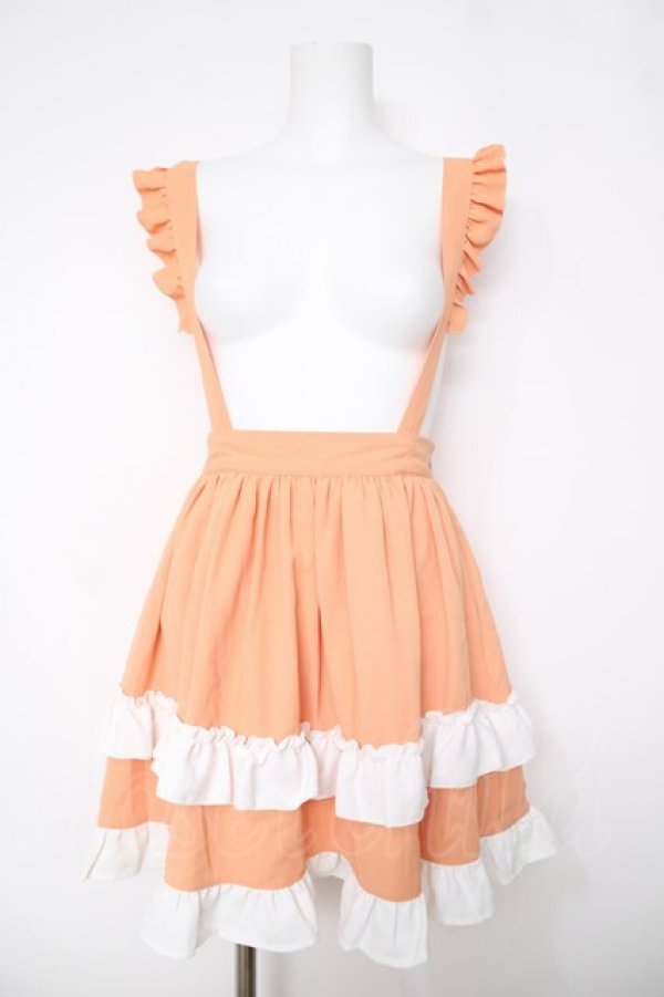 画像1: DearMyLove / 大きめリボンフリルロリータスカート M オレンジ Y-26-03-22-076-EL-SK-SZ-ZY (1)