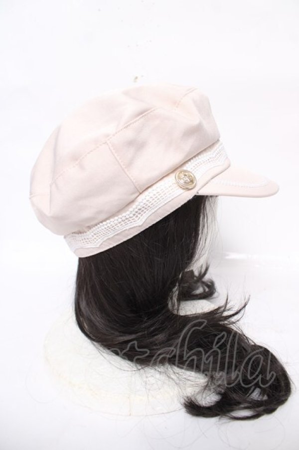 画像4: axes femme / 波型レースマリンキャスケット  オフベージュ Y-26-03-22-015-AX-AC-SZ-ZY (4)