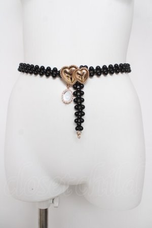 画像: m petit by misako / サンリオキャラクターズコラボ クロミ パールベルト  黒 Y-26-03-22-018-LO-ZA-SZ-ZY