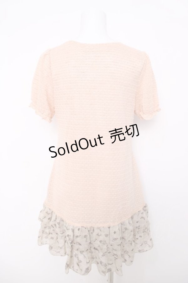 画像2: axes femme / アンティークモチーフシフォンサマーチュニック M 淡ピンク Y-26-03-22-024-AX-OP-SZ-ZY (2)