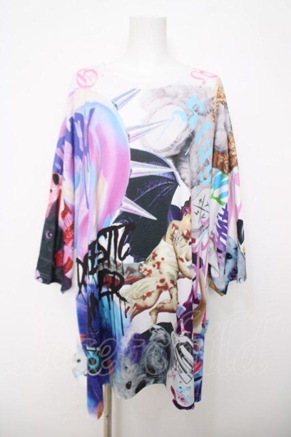 画像1: TRAVAS TOKYO / Chaotic art Super BIG　Tシャツ  白 Y-26-03-22-029-PU-TO-SZ-ZY (1)