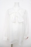 画像1: FLC / 皆方由衣コラボ/シアーリボンブラウス  白 Y-26-03-22-037-LO-BL-SZ-ZY (1)