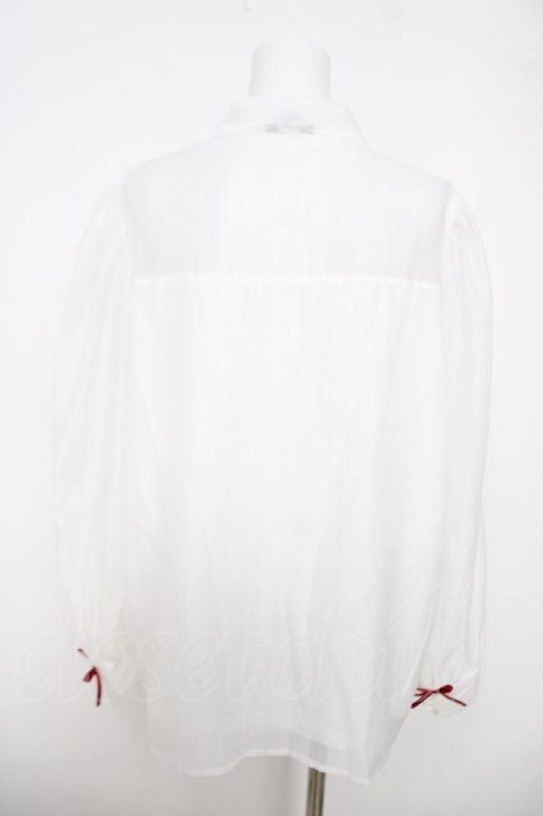画像2: FLC / 皆方由衣コラボ/シアーリボンブラウス  白 Y-26-03-22-037-LO-BL-SZ-ZY (2)
