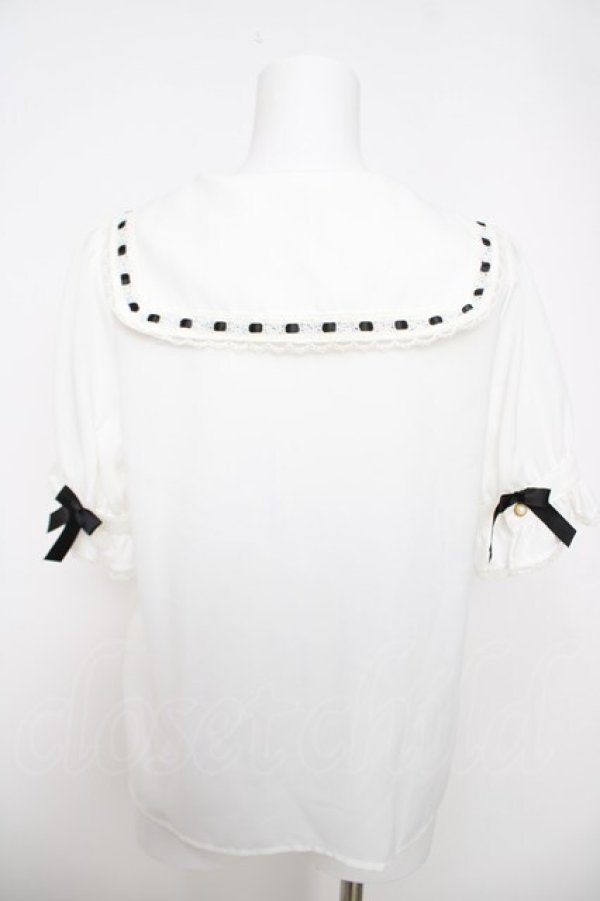 画像2: Amavel / はしごレース使い半袖ブラウス F 黒 Y-26-03-22-039-CA-BL-SZ-ZY (2)