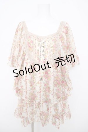 画像: axes femme / 花柄シフォンチュニ  生成り Y-26-03-22-041-AX-TO-SZ-ZY