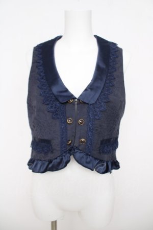 画像: axes femme / ジャガードベスト  紺 Y-26-03-24-043-AX-TO-SZ-ZY