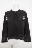 画像1: axes femme / 薔薇刺繍付け襟セットブラウス  黒 Y-26-03-24-044-AX-BL-SZ-ZY (1)