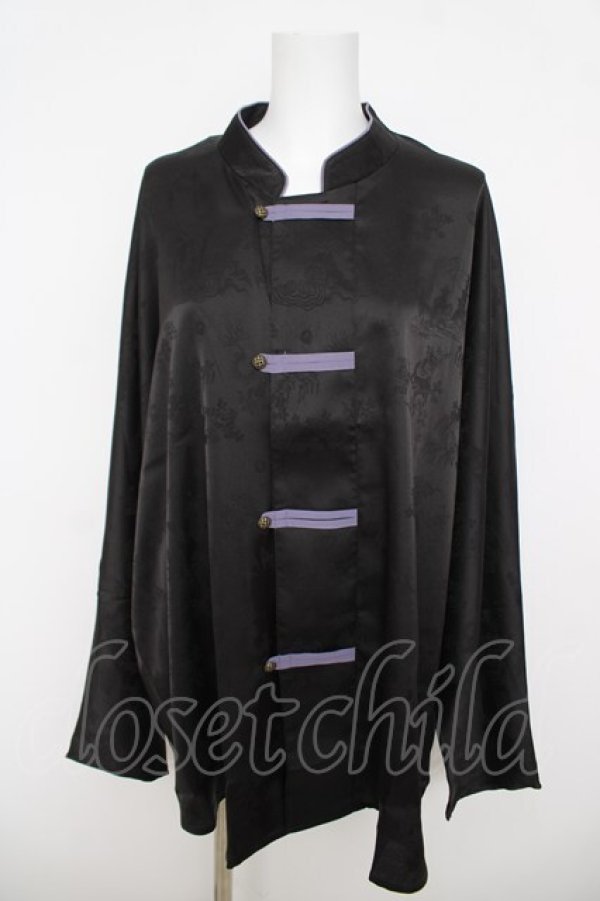 画像1: AXES-X / チャイナドルマンシャツ  黒 Y-26-03-24-046-LO-BL-SZ-ZY (1)