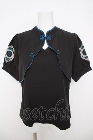 画像: axes femme POETIQUE / 麻雀刺繍ブラウス  黒 Y-26-03-24-050-AX-BL-SZ-ZY