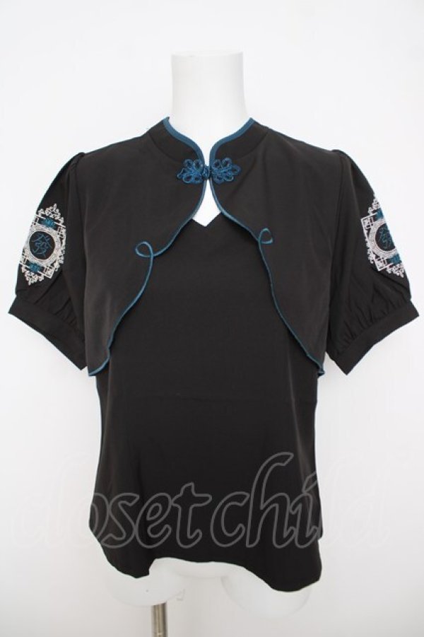画像1: axes femme POETIQUE / 麻雀刺繍ブラウス  黒 Y-26-03-24-050-AX-BL-SZ-ZY (1)