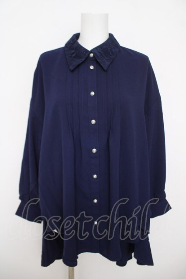 画像1: axes femme / フィッシュテールチュニック  紺 Y-26-03-24-051-AX-BL-SZ-ZY (1)