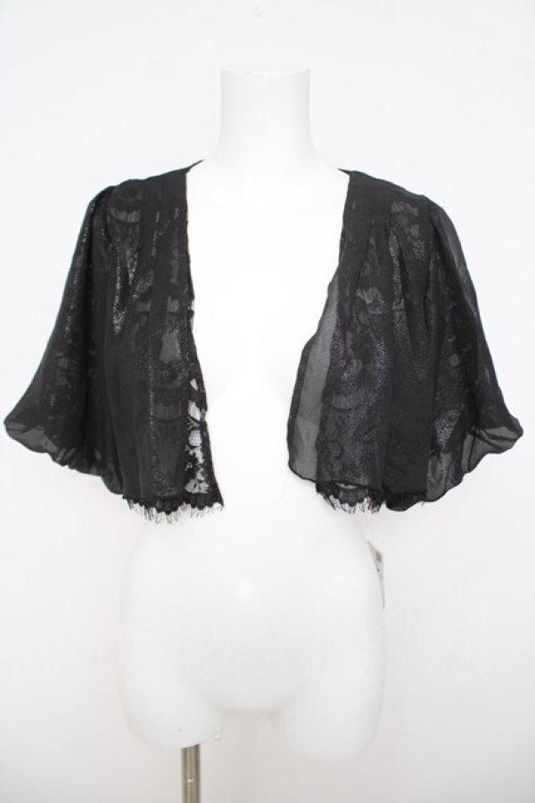 画像1: axes femme / ラメシフォンボレロ M 黒 Y-26-03-24-053-AX-TO-SZ-ZY (1)