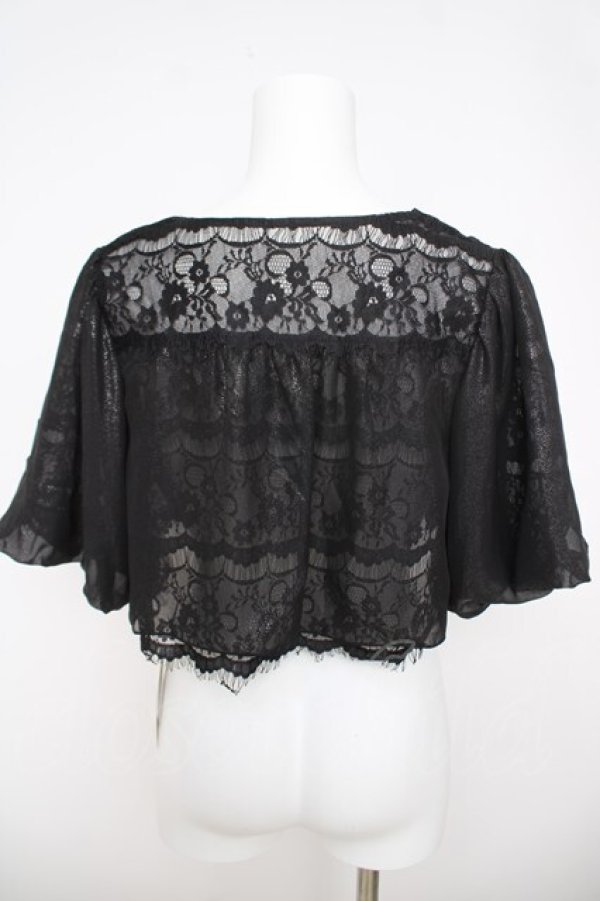 画像2: axes femme / ラメシフォンボレロ M 黒 Y-26-03-24-053-AX-TO-SZ-ZY (2)