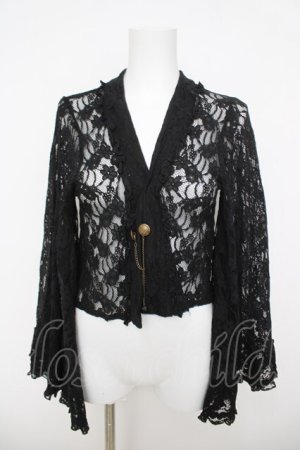 画像: axes femme / チェーン付き総レースボレロ F 黒 Y-26-03-24-054-AX-TO-SZ-ZY