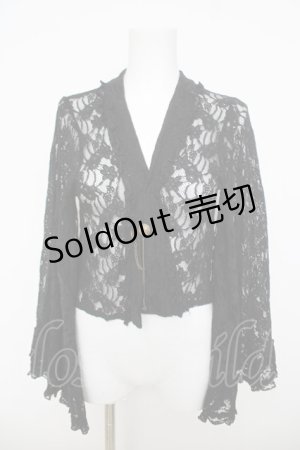 画像: axes femme / チェーン付き総レースボレロ F 黒 Y-26-03-24-054-AX-TO-SZ-ZY