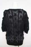 画像2: INGEBORG / カメリアモチーフ半袖ニットカーディガン  黒 Y-26-03-24-055-LO-TO-SZ-ZY (2)